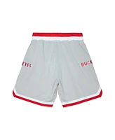 Mitchell & Ness Men's Silver Ohio State Buckeyes 1991 Alternate Authentic Shorts