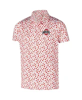 Garb Big Boys and Girls White Ohio State Buckeyes Earnest Allover Print Polo