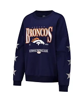 Gameday Couture Women's Navy Denver Broncos Rhinestone Star Sleeve Settle the Score Tri-Blend Pullover