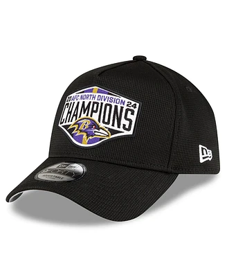 New Era Men's Black Baltimore Ravens 2024 Afc North Division Champions Locker Room 9FORTY Adjustable Hat