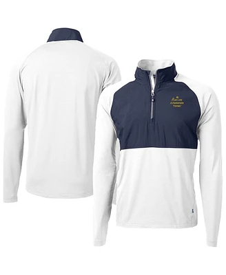 Cutter & Buck Men's White Notre Dame Fighting Irish Play Like A Champion Today Adapt Eco Knit Stretch Hybrid Quarter-Zip Pullover Top