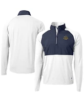 Cutter Buck Men's White Notre Dame Fighting Irish Play Like A Champion Today Adapt Eco Knit Stretch Hybrid Quarter-Zip Pullover Top