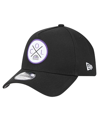 New Era Men's Black Colorado Rockies 9FORTY A-Frame Adjustable Hat