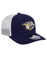 New Era Men's Navy/White Nashville Predators Core Trucker 9SEVENTY Stretch-Snap Hat