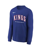 Nike Big Boys and Girls Blue Sacramento Kings 2024/25 City Edition Wordmark Performance Long Sleeve T-Shirt