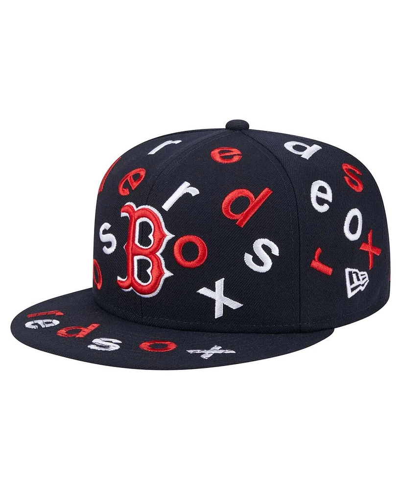 New Era Men's Navy Boston Red Sox Team Confetti 59FIFTY Fitted Hat