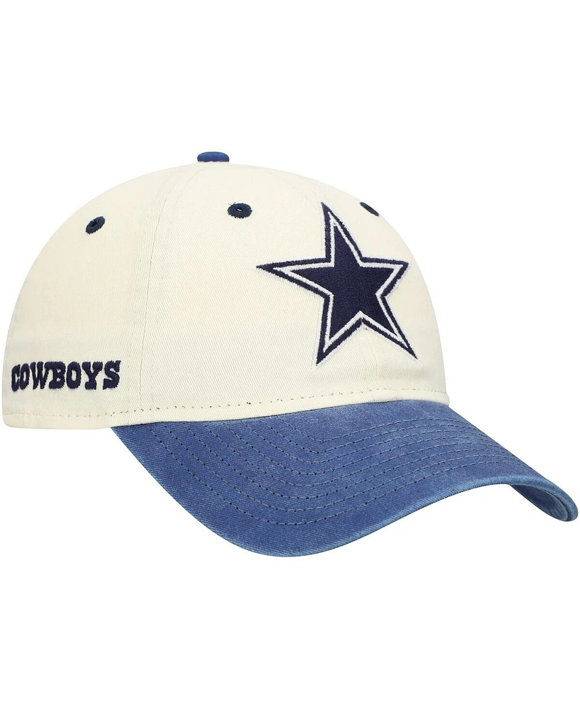 New Era Men's Cream/Navy Dallas Cowboys Classic Sidescript 9TWENTY Adjustable Hat