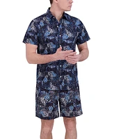 Robert Graham Men's Short Sleeve Button-Front Tropical Print Shirt