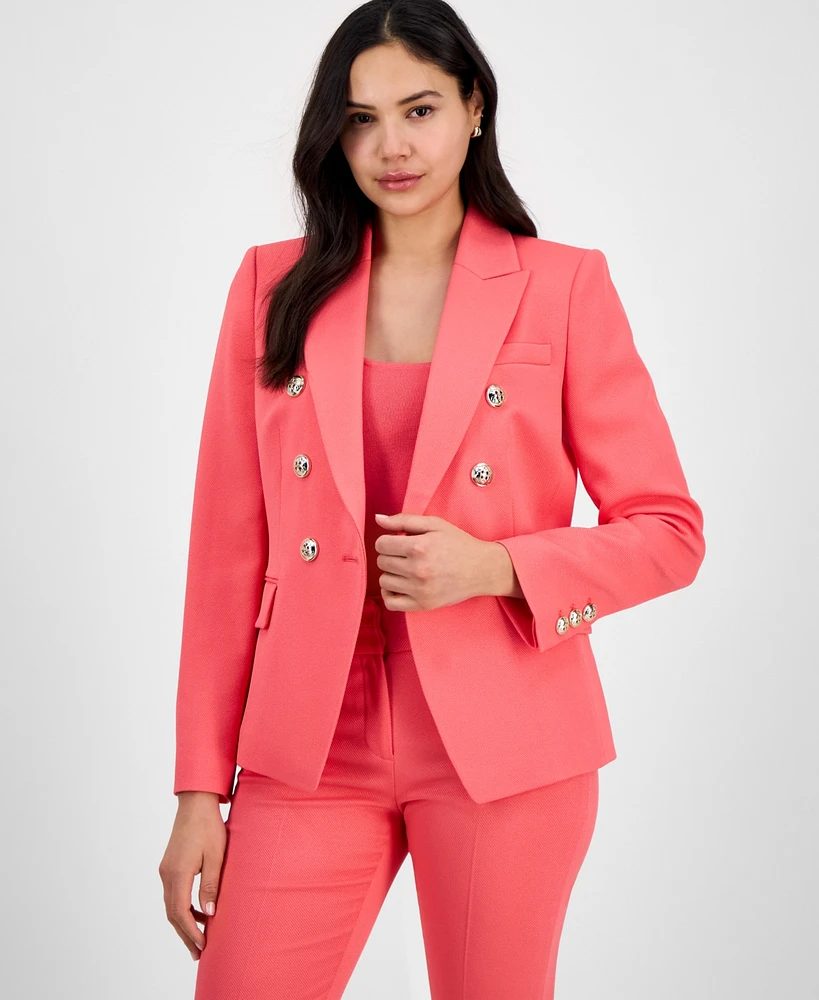 Tahari Asl Women's Twill Double-Breasted Blazer, Regular & Petite Sizes