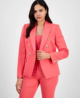 Tahari Asl Women's Twill Double-Breasted Blazer, Regular & Petite