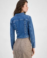 Guess Women's Sexy Lace-Up Denim Trucker Jacket