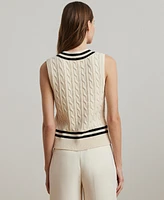 Lauren Ralph Women's Cable-Knit Cotton Cricket Sweater Vest