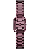 Tory Burch Women's The Kira Square Purple Stainless Steel Bracelet Watch 18mm