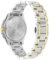 Versace Men's Swiss V-Galaxy Moonphase Two-Tone Stainless Steel Bracelet Watch 43mm