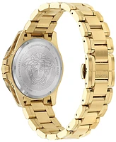 Versace Men's Swiss V-Galaxy Moonphase Gold Ion Plated Bracelet Watch 43mm