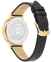 Versace Women's Swiss Greca Fortuna Black Leather Strap Watch 35mm