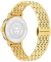 Versace Women's Swiss Greca Fortuna Gold Ion Plated Bracelet Watch 35mm