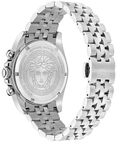 Versace Men's Swiss Chronograph Greca Wave Stainless Steel Bracelet Watch 43mm