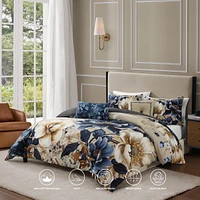 Bebejan English Manor Bedding 100% Cotton Sateen 5 Piece Queen Size Reversible Comforter Set