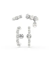 Swarovski Matrix White Rhodium Plated Round Cut Ear Cuff Sets