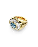 Swarovski Chroma Gold-Tone Plated Cocktail Ring