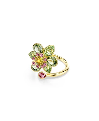 Swarovski Idyllia Gold-Tone Plated Green Open Ring