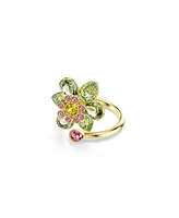 Swarovski Idyllia Gold-Tone Plated Green Open Ring