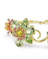 Swarovski Idyllia Mixed Cuts Flower Multicolored Gold-Tone Plated Bracelet