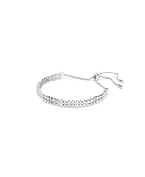 Swarovski Matrix Round Cut White Rhodium Plated Tennis Bracelet