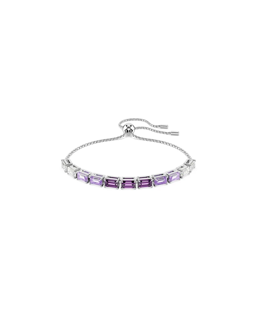 Swarovski Matrix Baguette Cut Purple Rhodium Plated Bracelet