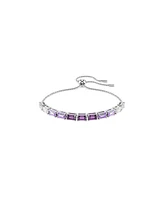 Swarovski Matrix Baguette Cut Purple Rhodium Plated Bracelet