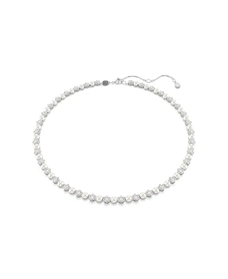 Swarovski Matrix Round Cut White Rhodium Plated Tennis Necklace