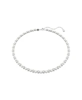 Swarovski Matrix Round Cut White Rhodium Plated Tennis Necklace