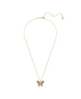 Swarovski Idyllia Mixed Cuts Pave Butterfly Multicolored Mixed Metal Finish Pendant Necklace