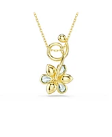 Swarovski Idyllia Mixed Cuts Flower Blue Gold-Tone Plated Pendant Necklace