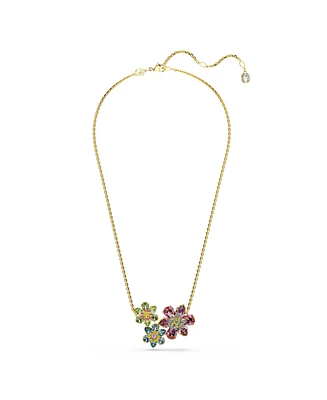 Swarovski Idyllia Mixed Cuts Flower Gold-Tone Plated Pendant Necklace