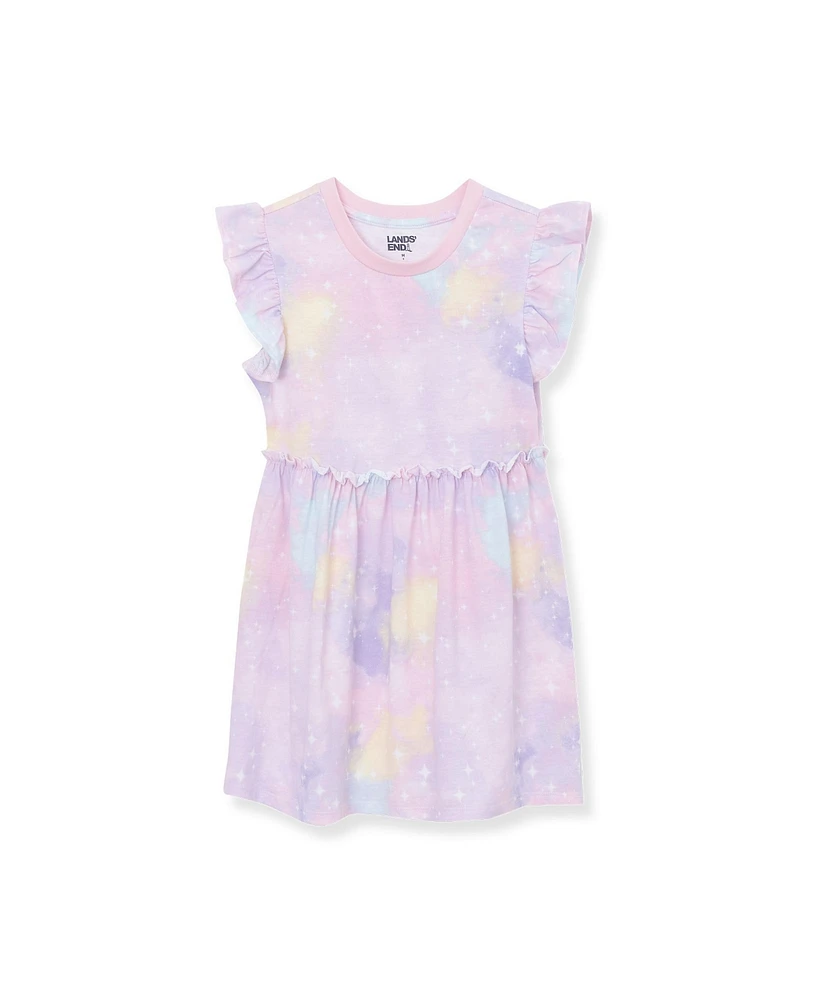 Lands' End Big Girls Plus Short Sleeve Gathered Waist Tunic Top