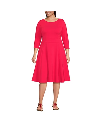 Lands' End Women's Plus Starfish 3/4 Sleeve Dress