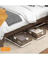 Pack 26.5 Gal Under Bed Storage Containers with Wheels Double Opening Lids