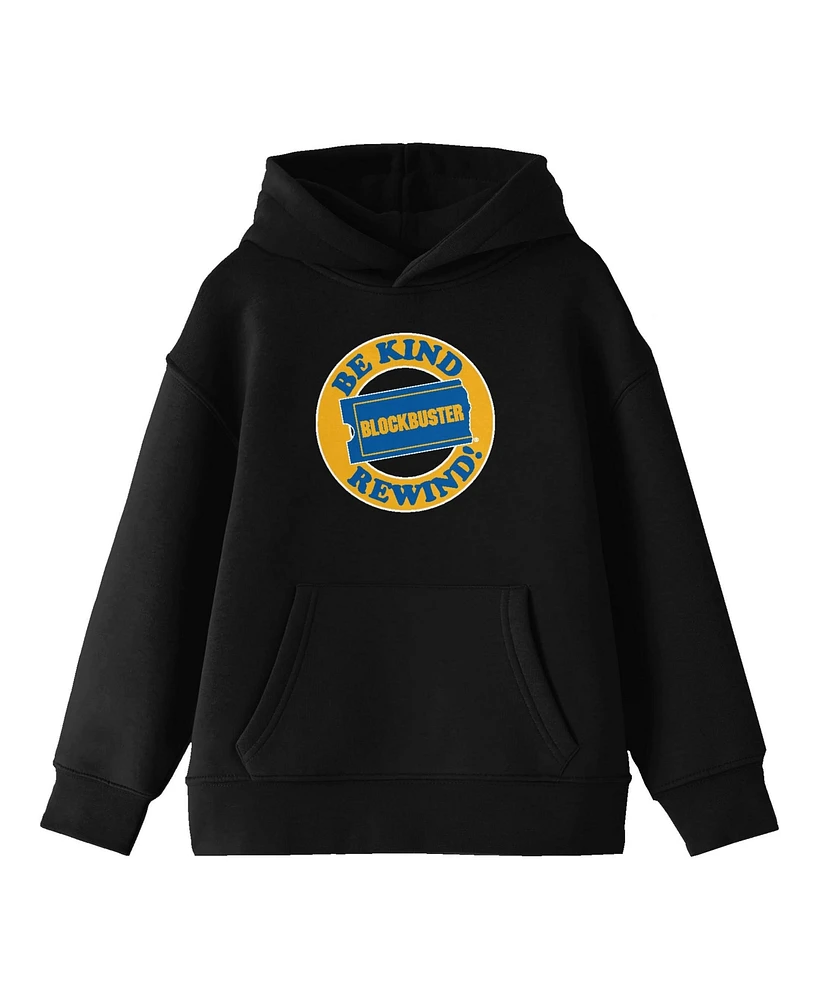 Blockbuster Be Kind, Rewind Circular Logo Youth Black Hoodie