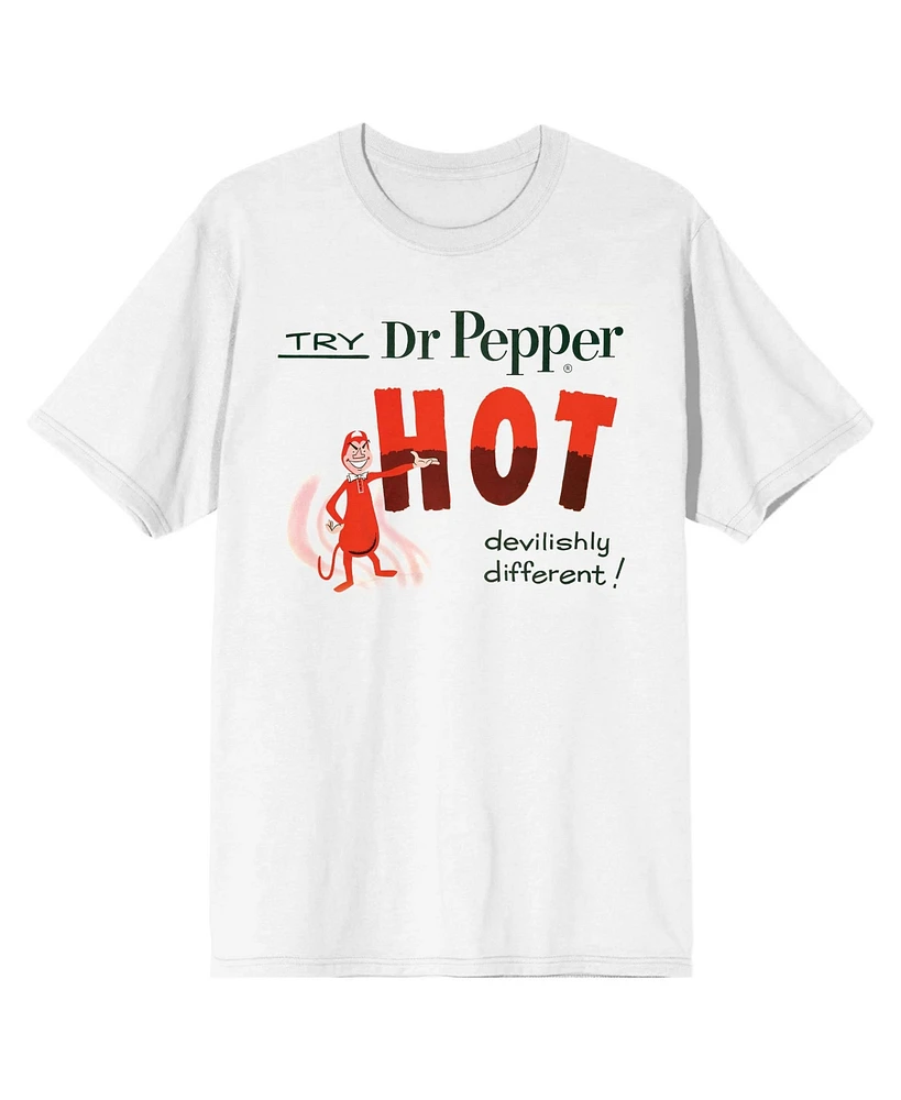 Dr. Pepper Men's Dr Hot Soda Pop White T-shirt-Large