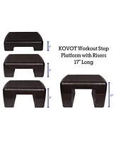 Kovot Workout Step with Risers - 4 Levels, Adjustable Height 4" To 10" - (17" Long