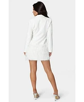 bebe Women's Feather Blazer Dress