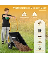 Dual-Wheel Wheelbarrow Garden Utility Cart with Pneumatic Tires for Easy Transport and Outdoor Tasks