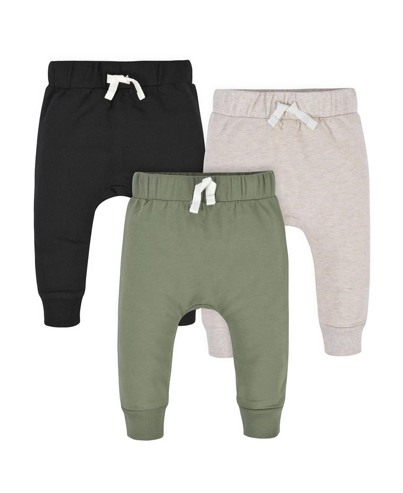 Gerber Baby Boys Boys' Green and Black Premium Joggers, 3-Pack