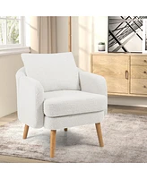 Sherpa Accent Chair Modern Living Room with Seat Cushion