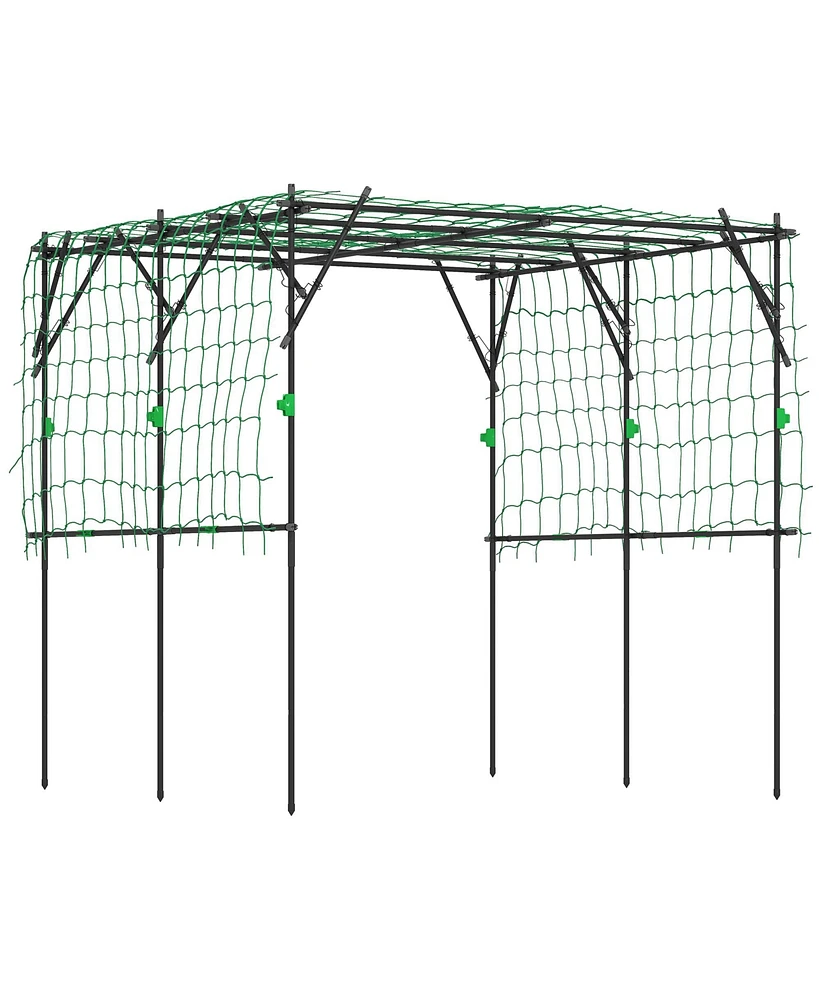 Outsunny 7.3 Ft Tall Metal Garden Trellis for Climbing Plants,