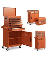 2-in-1 Tool Chest and Cabinet with 5 Sliding Drawers Versatile Storage Solution for Tools Equipment
