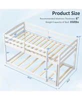 Bunk Bed with High Guardrails and Integrated Ladder