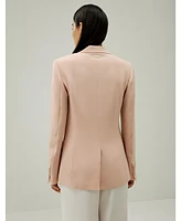 Mahogany Rose Silk Blazer for Women